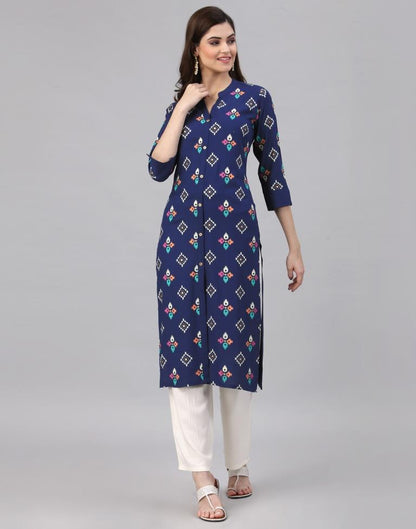 Teal Printed Kurti | Leemboodi