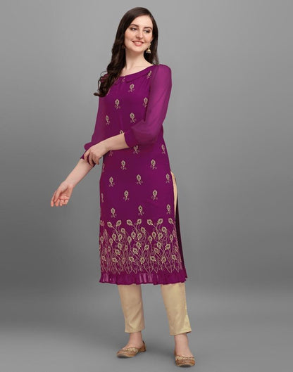 Wine Printed Kurti | Leemboodi