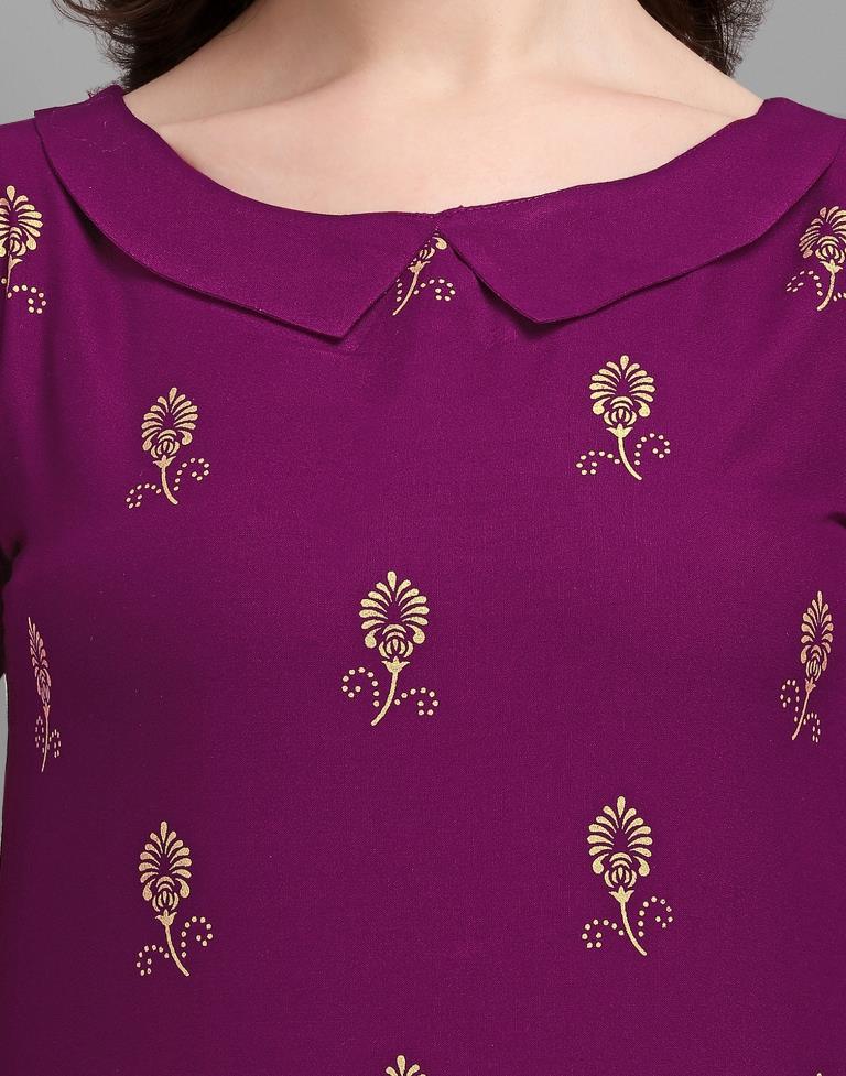 Wine Printed Kurti | Leemboodi