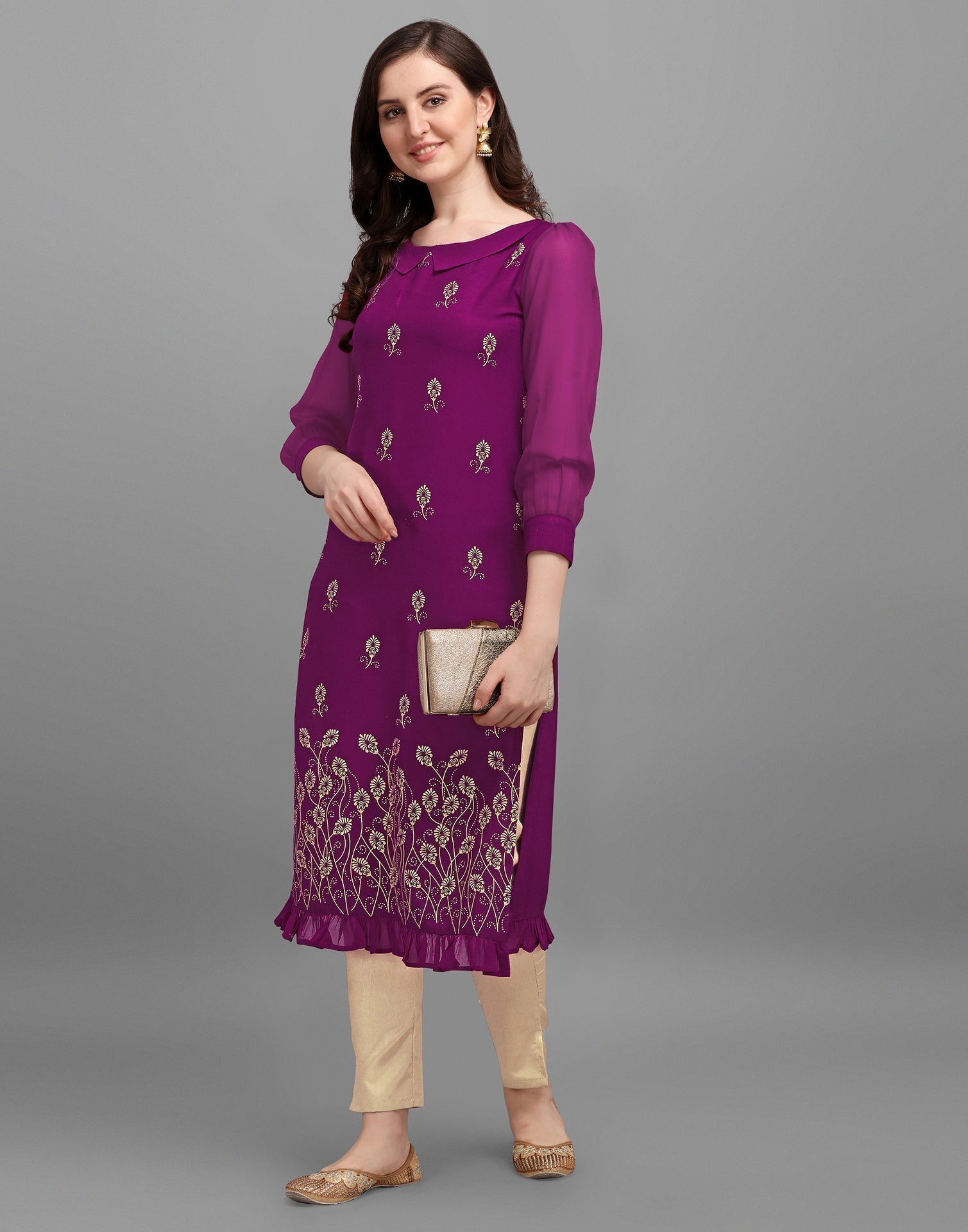 Wine Printed Kurti | Leemboodi