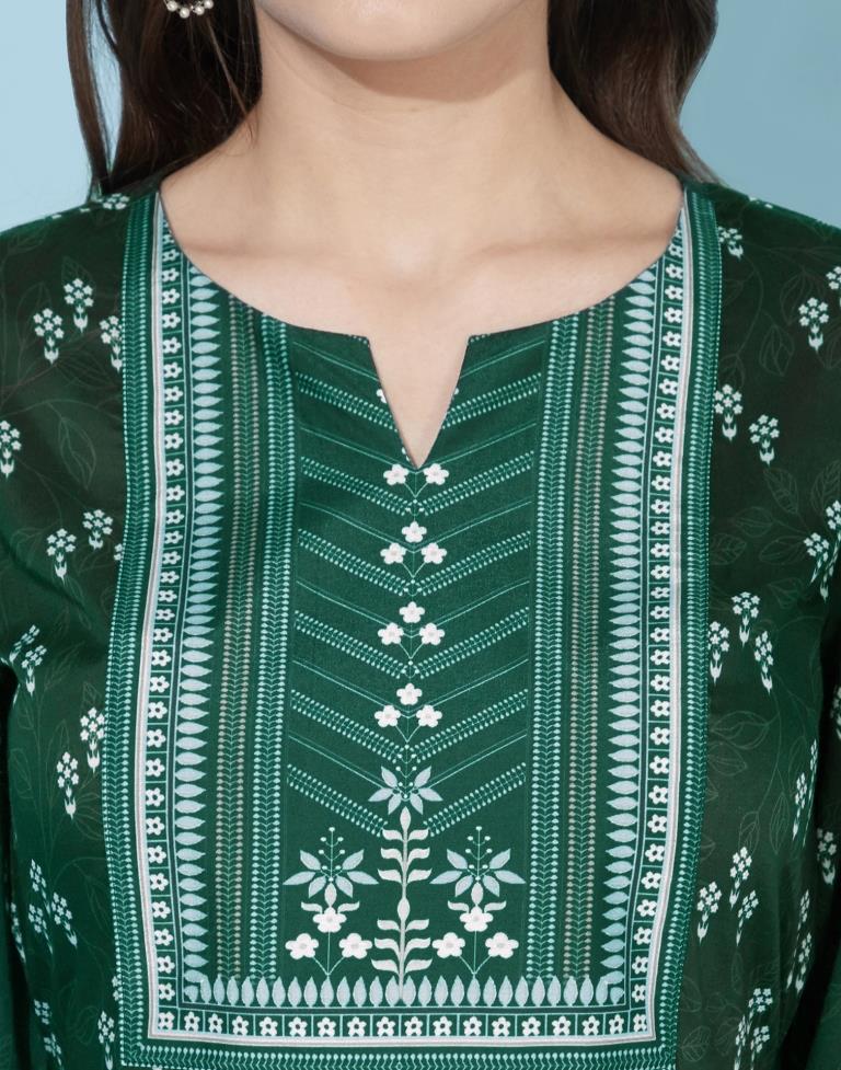 Green Puff Sleeve Ethnic Top | Sudathi