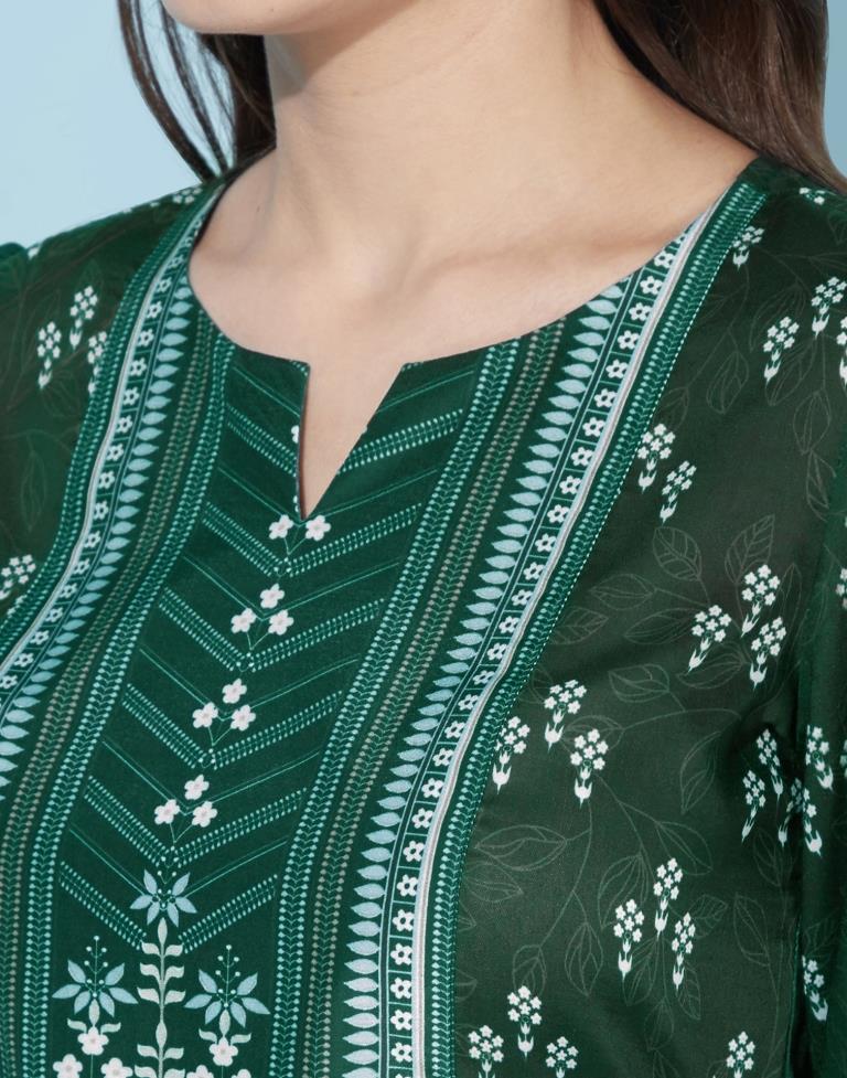 Green Puff Sleeve Ethnic Top | Sudathi