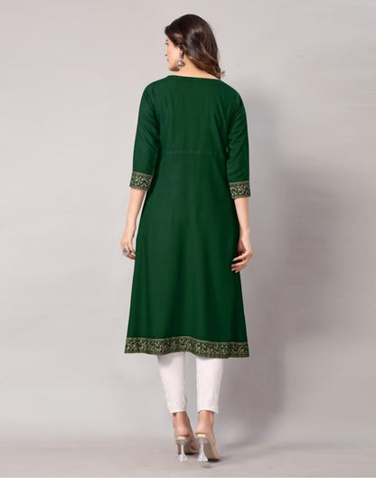 Bottal Green Printed Kurti | Sudathi