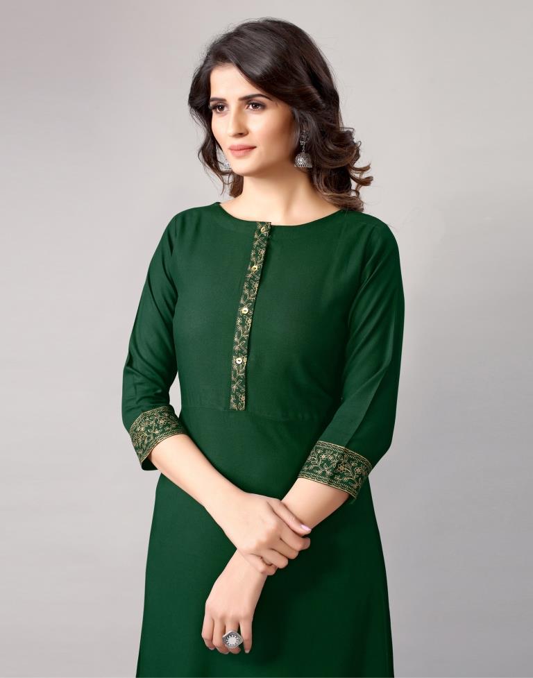 Bottal Green Printed Kurti | Sudathi