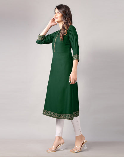 Bottal Green Printed Kurti | Sudathi