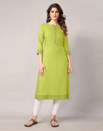 Green Printed Kurti | Leemboodi