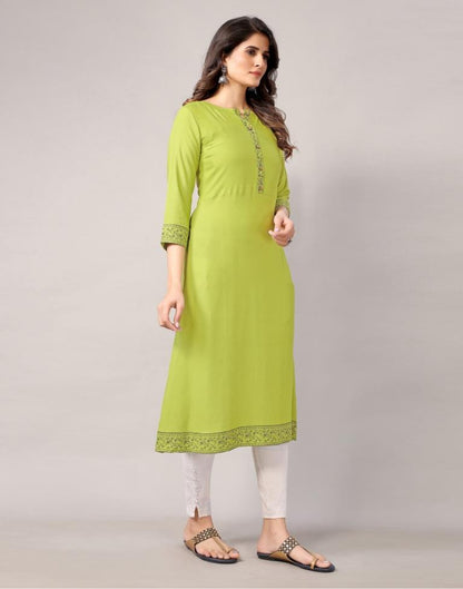 Green Printed Kurti | Leemboodi