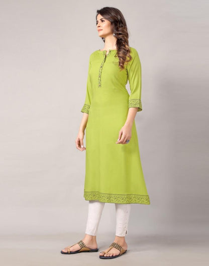 Green Printed Kurti | Leemboodi