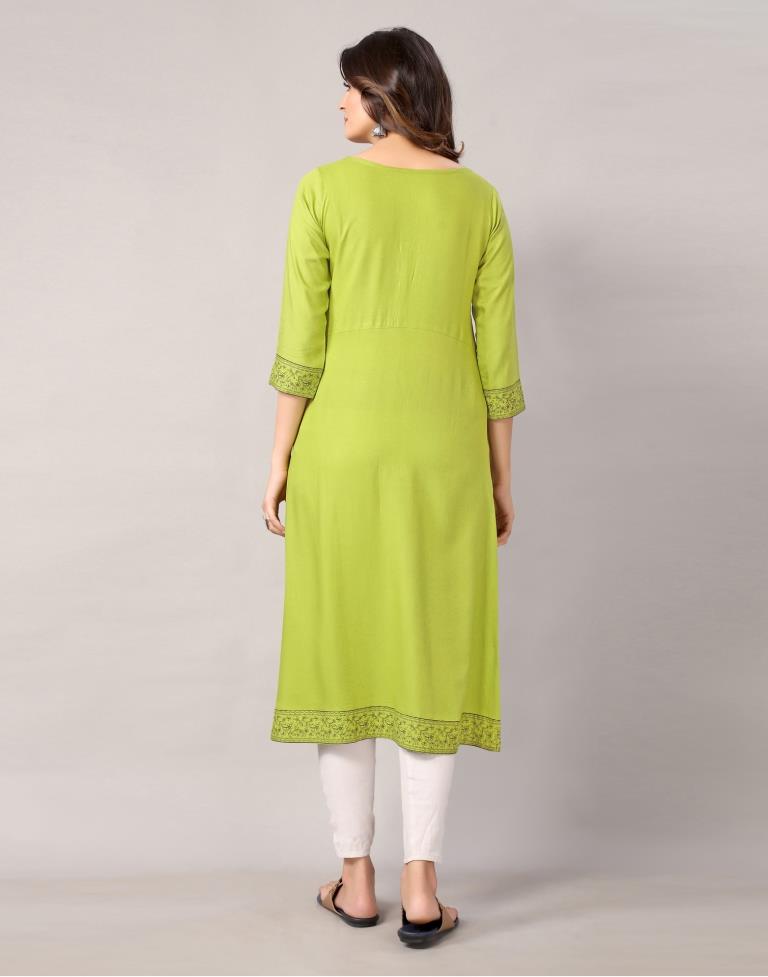 Green Printed Kurti | Leemboodi