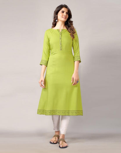 Green Printed Kurti | Leemboodi