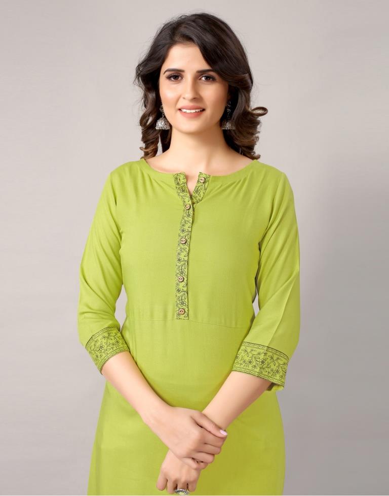 Green Printed Kurti | Leemboodi
