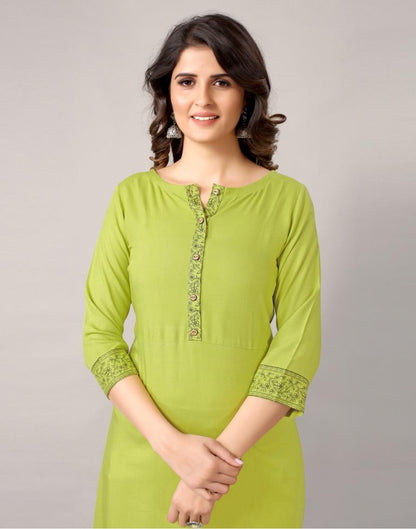 Green Printed Kurti | Leemboodi