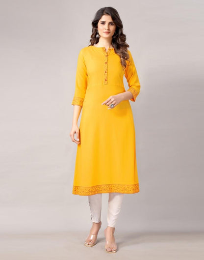 Yellow Printed Kurti | Sudathi