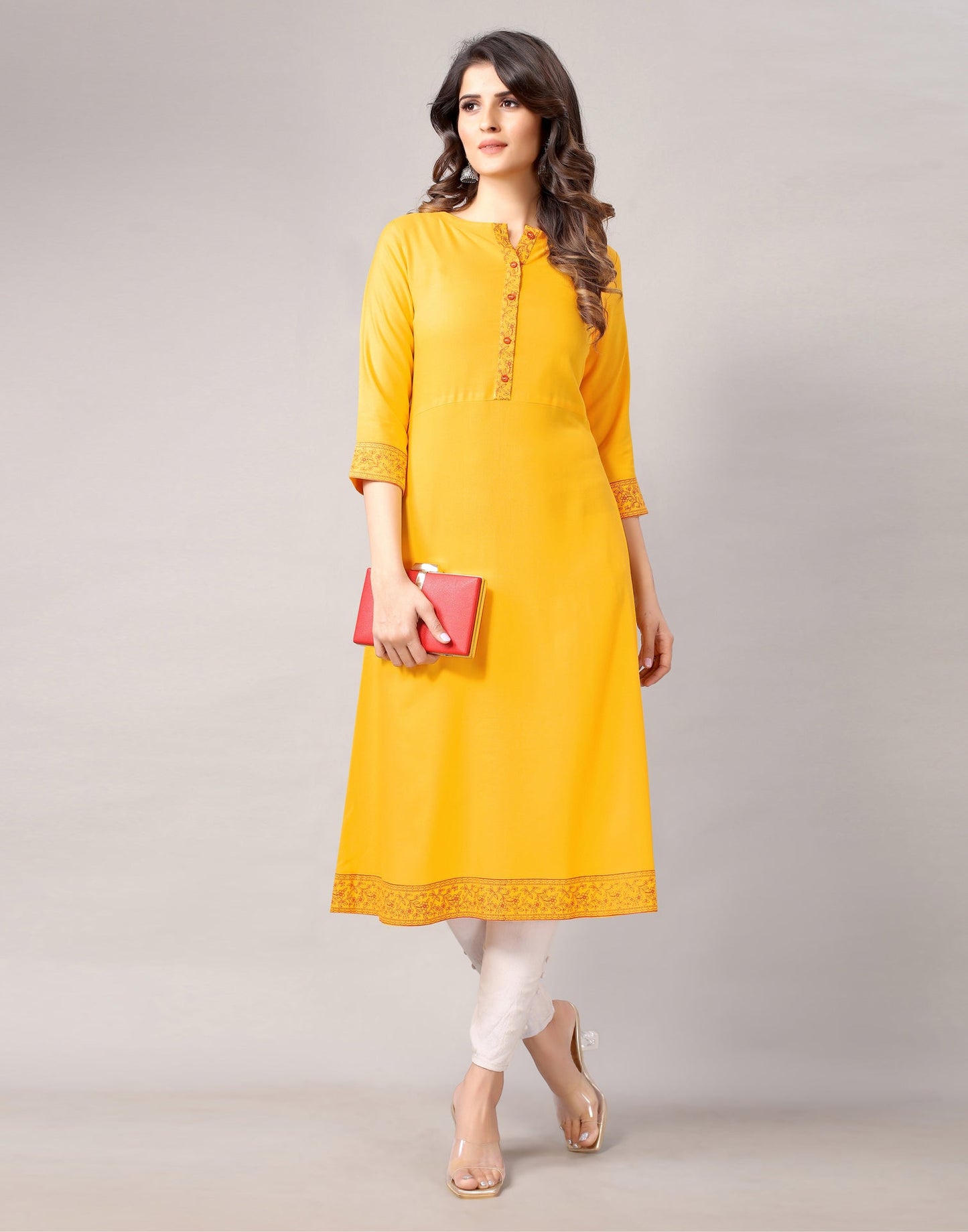 Yellow Printed Kurti | Sudathi