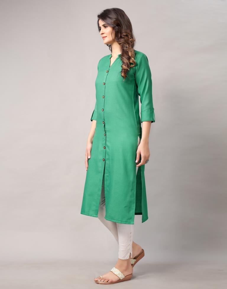 Aqua Green Dyed Kurti | Leemboodi