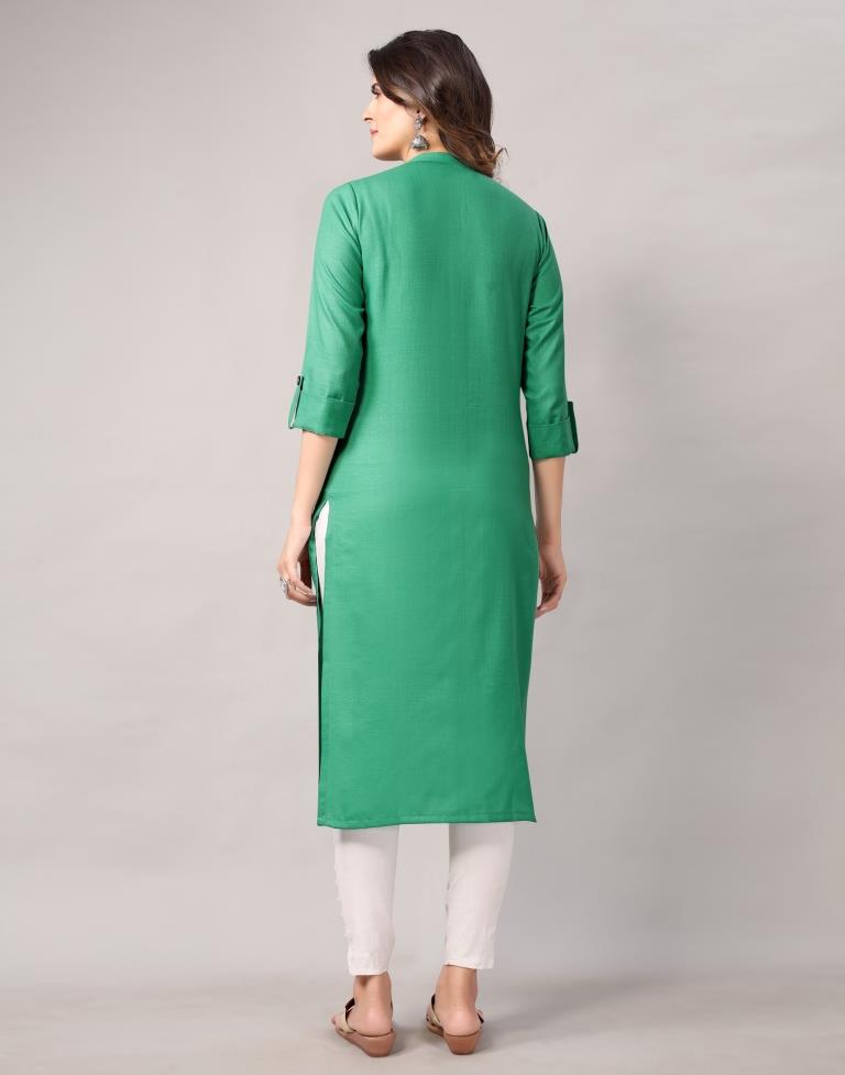 Aqua Green Dyed Kurti | Leemboodi