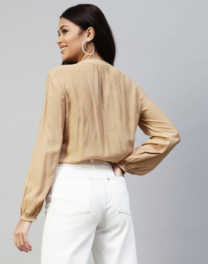 Beige Casual Shirt | Leemboodi