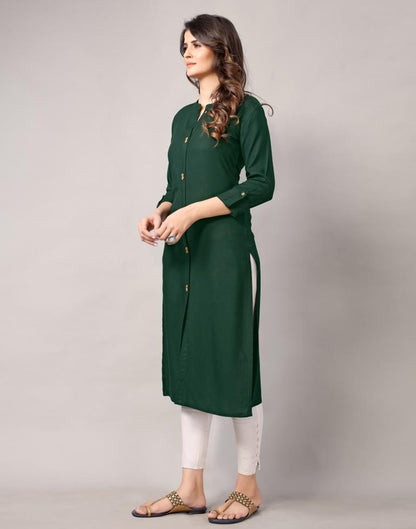 Bottal Green Solid Kurti | Sudathi