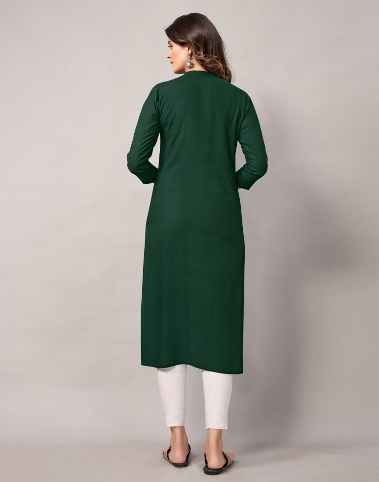 Bottal Green Solid Kurti | Sudathi