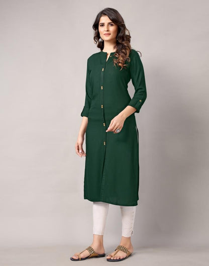Bottal Green Solid Kurti | Sudathi