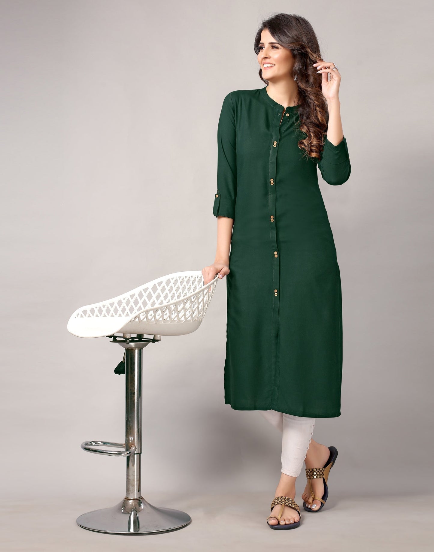 Bottal Green Solid Kurti | Sudathi