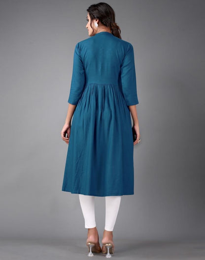 Teal Embroidered Kurti | Sudathi