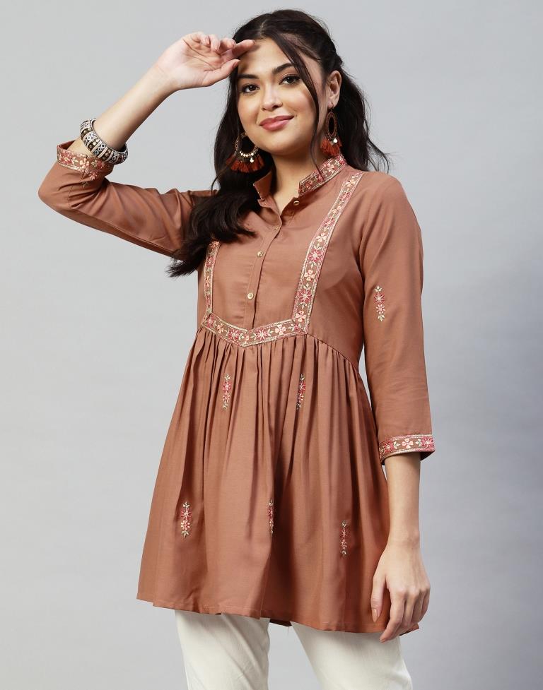 Rust Gathered Top | Sudathi