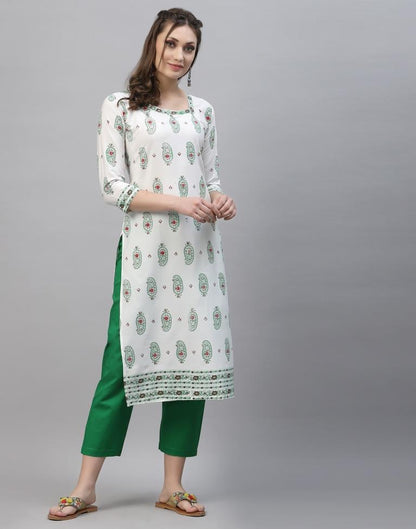 White Printed Kurti | Sudathi