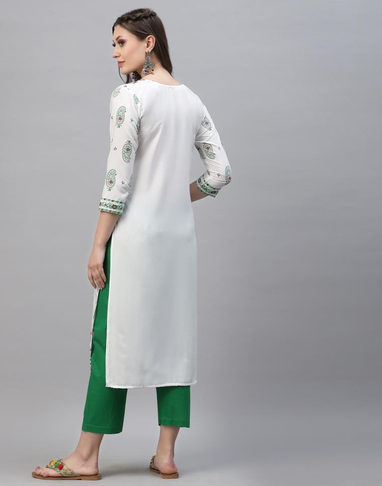 White Printed Kurti | Sudathi