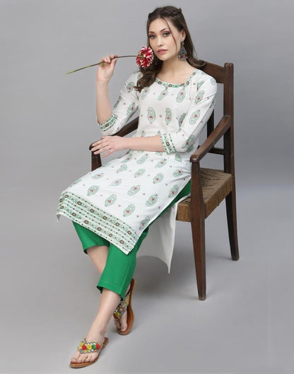 White Printed Kurti | Sudathi