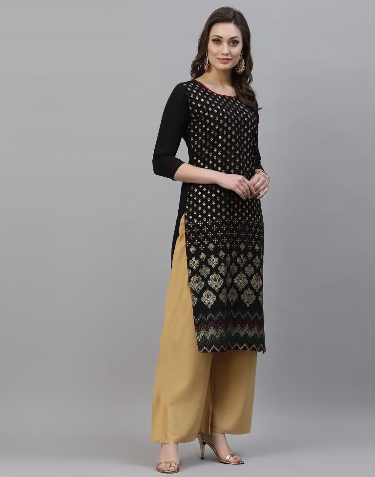 Black Printed Kurti | Sudathi