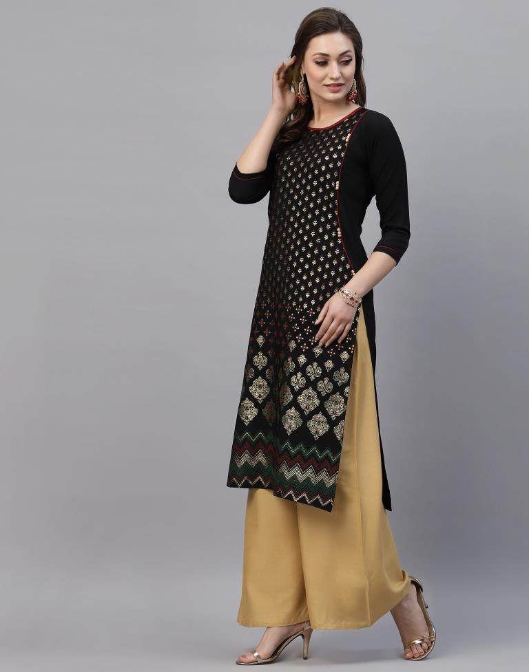 Black Printed Kurti | Sudathi