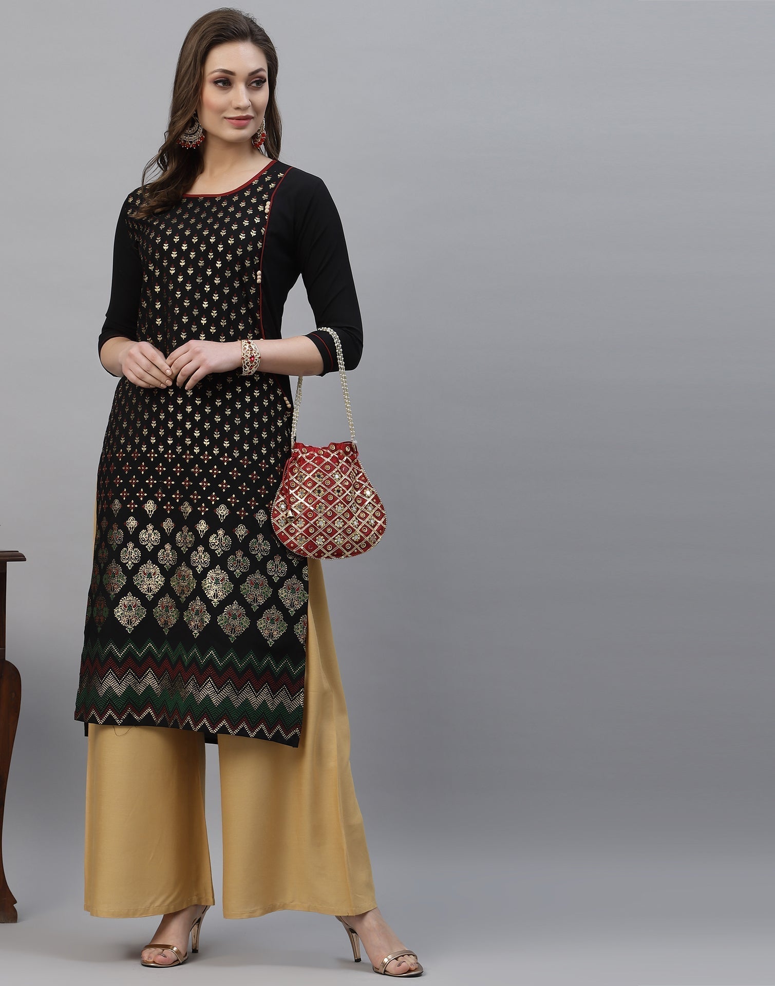 Black Printed Kurti | Sudathi