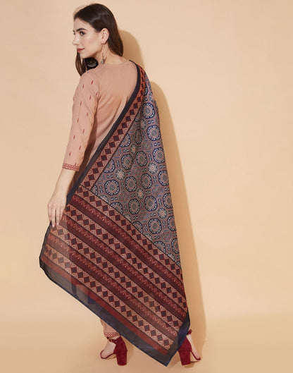 Brown Kurti With Pant And Dupatta | Leemboodi