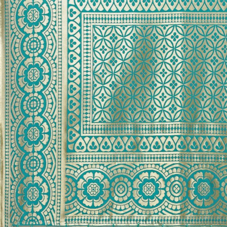 Green Coloured Poly Silk Jacqaurd Dupatta | Sudathi