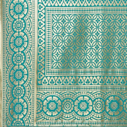 Green Coloured Poly Silk Jacqaurd Dupatta | Sudathi