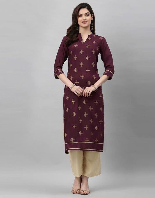 Plumb Printed Kurti | Sudathi