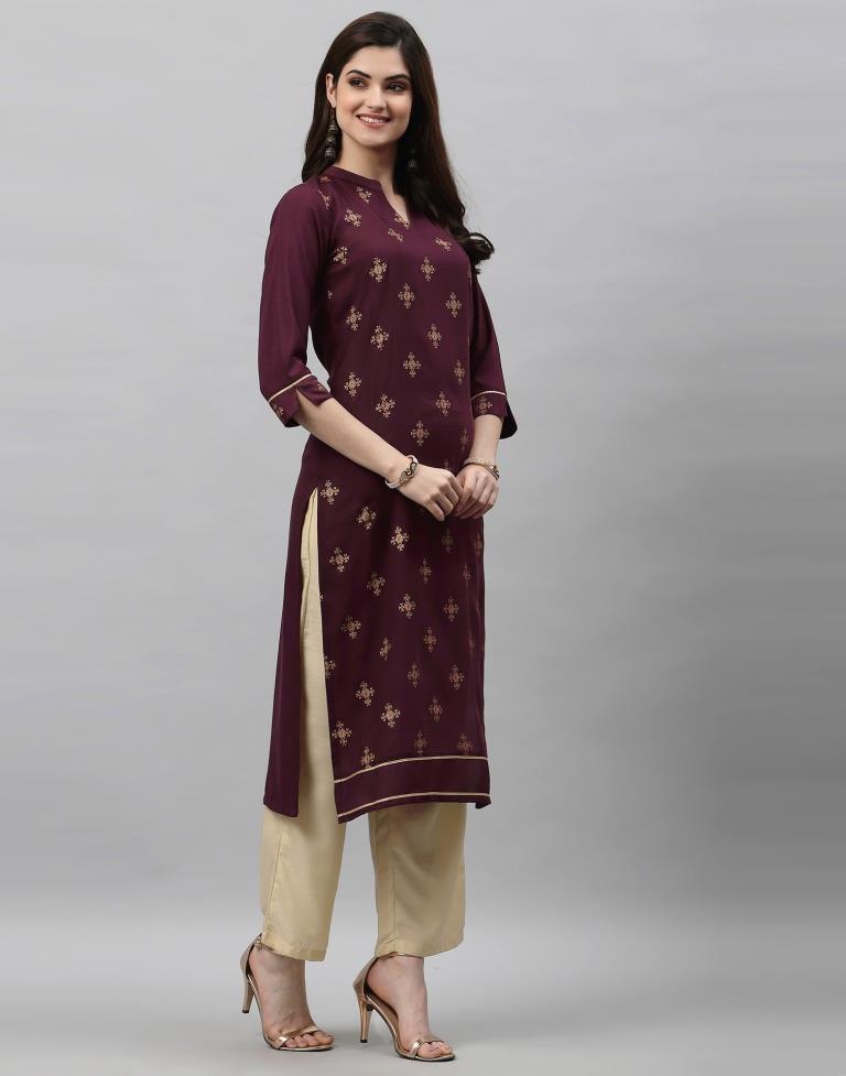 Plumb Printed Kurti | Sudathi