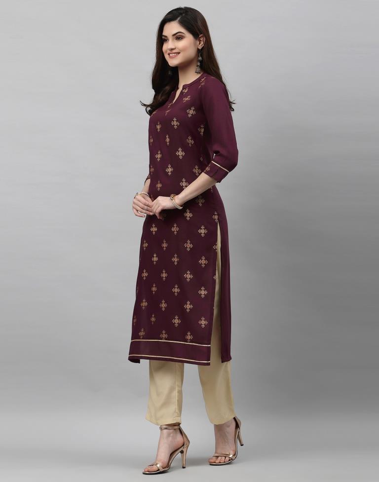 Plumb Printed Kurti | Sudathi