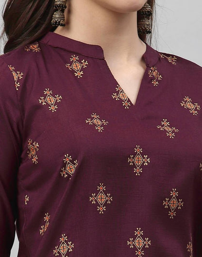 Plumb Printed Kurti | Sudathi