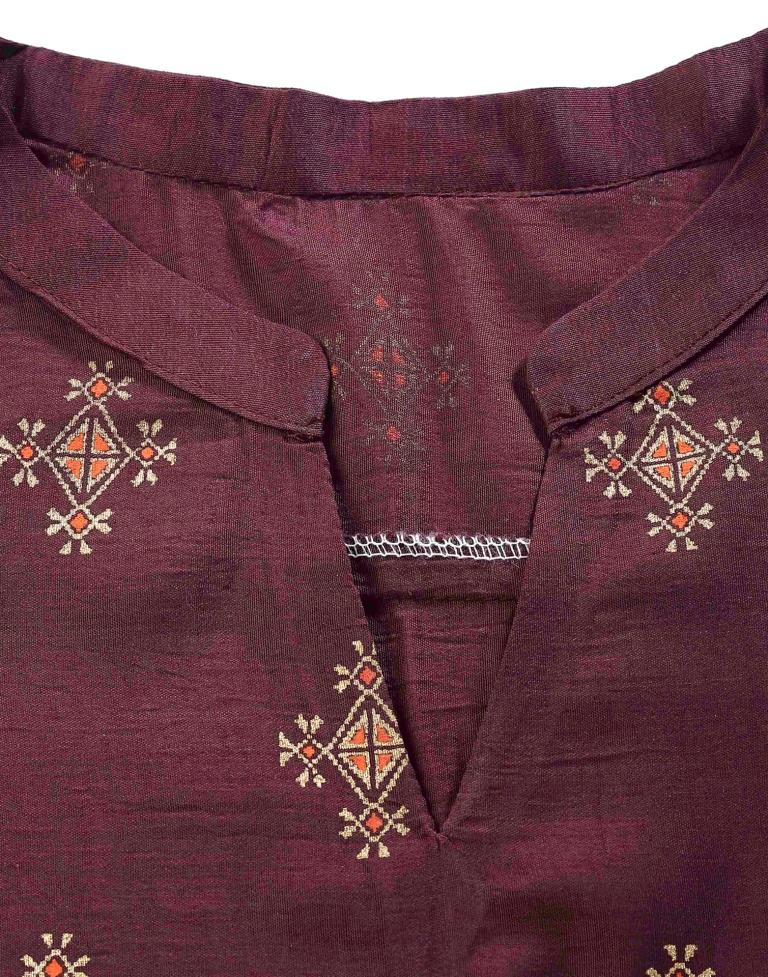 Plumb Printed Kurti | Sudathi