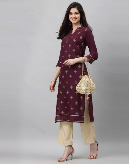 Plumb Printed Kurti | Sudathi