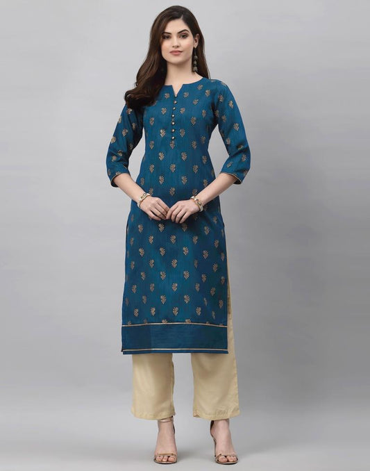 Teal Printed Kurti | Sudathi