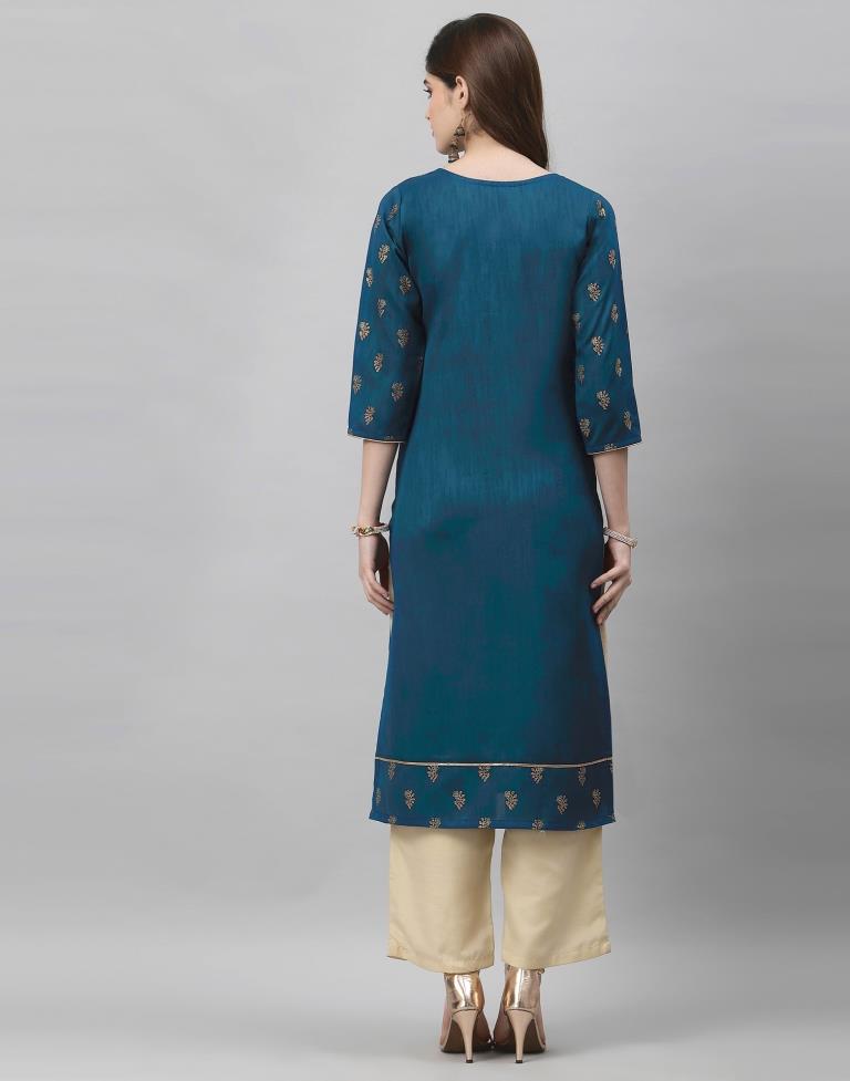 Teal Printed Kurti | Sudathi