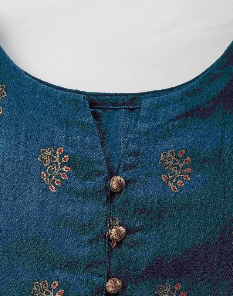 Teal Printed Kurti | Sudathi