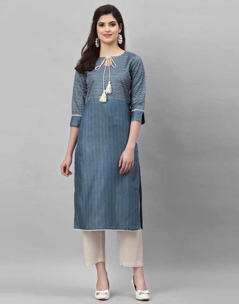 Grey Printed Kurti | Sudathi