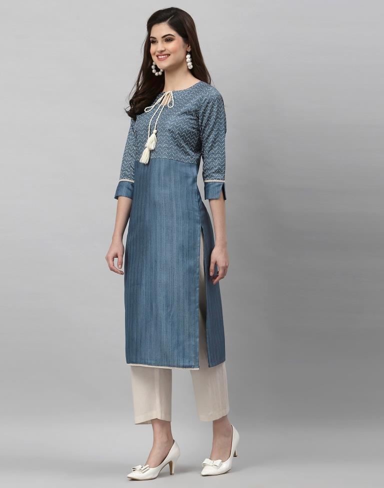 Grey Printed Kurti | Sudathi