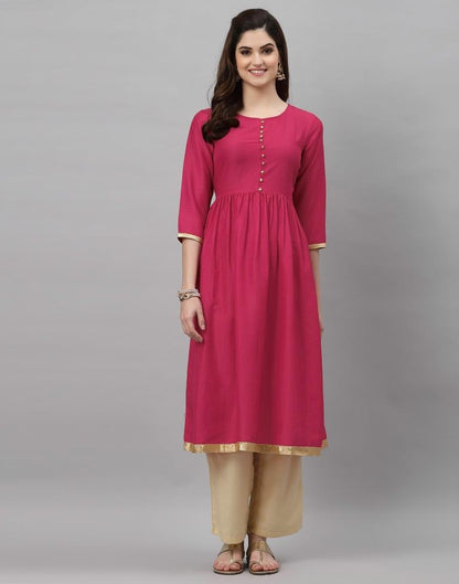 Rani Pink Solid Kurti | Sudathi