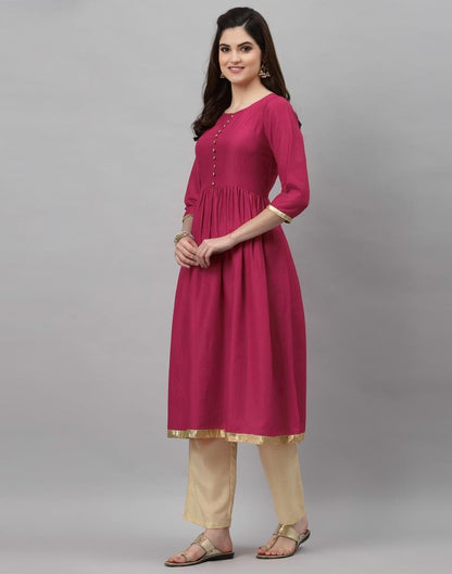 Rani Pink Solid Kurti | Sudathi