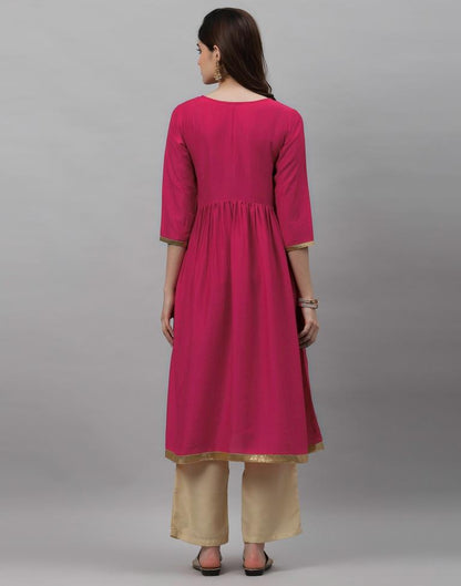 Rani Pink Solid Kurti | Sudathi